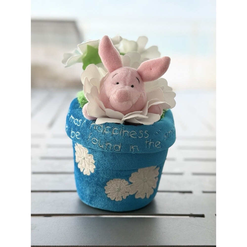 Disney Store Piglet Blue Flower Pot Spring Winnie the Pooh New Without Tags